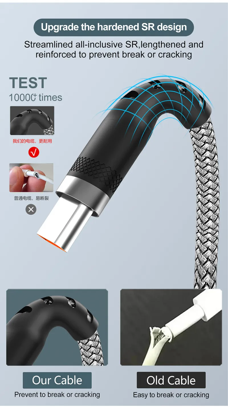 6A Extended USB TYPE-C Cable Braided Data Cable for Samsung Huawei Xiaomi Switch Sony PS5 TYPE-C 8m 5m 3m 2m 1.5m 1m Cable 6A Extended USB TYPE-C Cable Braided Data Cable for Samsung Huawei Xiaomi Switch Sony PS5 TYPE-C 8m 5m 3m 2m 1.5m 1m Cable