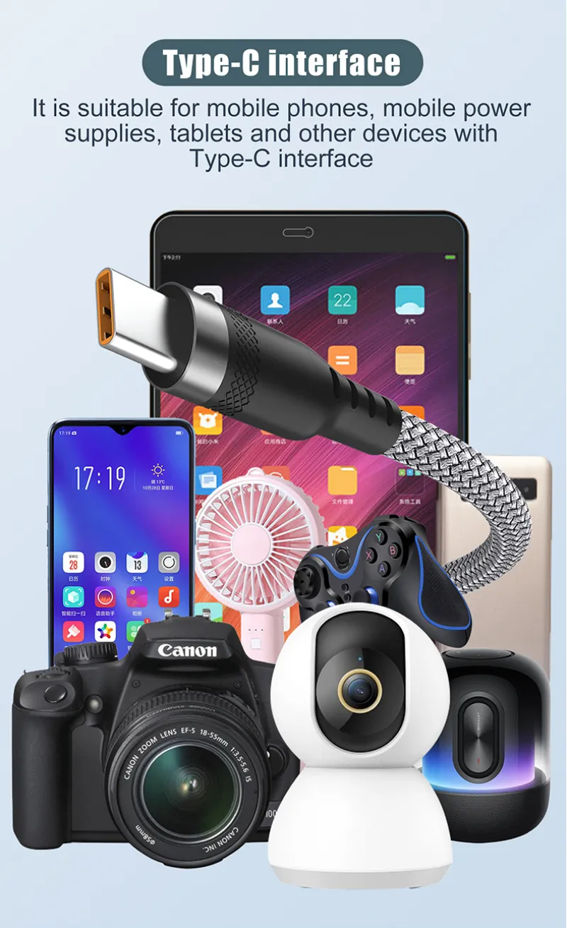 6A Extended USB TYPE-C Cable Braided Data Cable for Samsung Huawei Xiaomi Switch Sony PS5 TYPE-C 8m 5m 3m 2m 1.5m 1m Cable 6A Extended USB TYPE-C Cable Braided Data Cable for Samsung Huawei Xiaomi Switch Sony PS5 TYPE-C 8m 5m 3m 2m 1.5m 1m Cable
