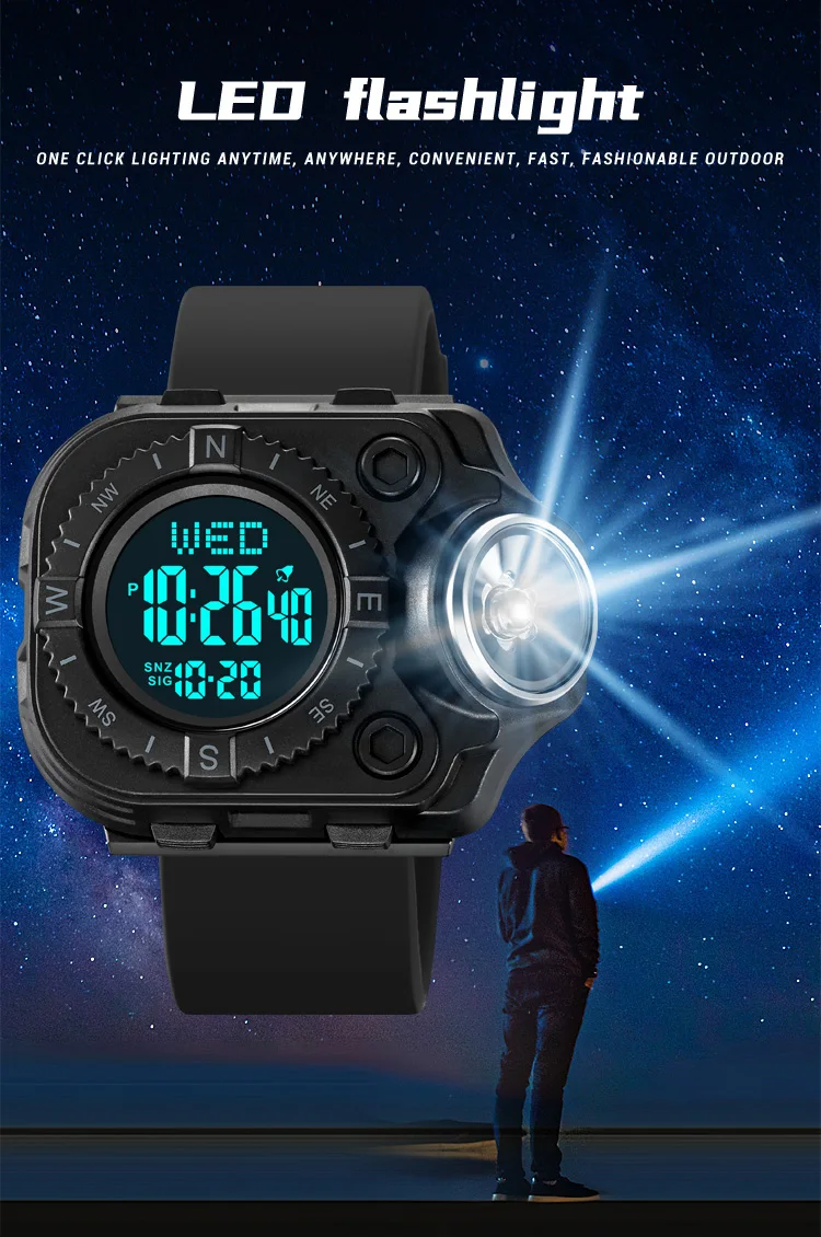 SKMEI Creative LED Flashlight Countdown Sport Watches Men Back Light Display Digital Wristwatch Waterproof Alarm Stopwatch Clock SKMEI Creative LED Flashlight Countdown Sport Watches Men Back Light Display Digital Wristwatch Waterproof Alarm Stopwatch Clock