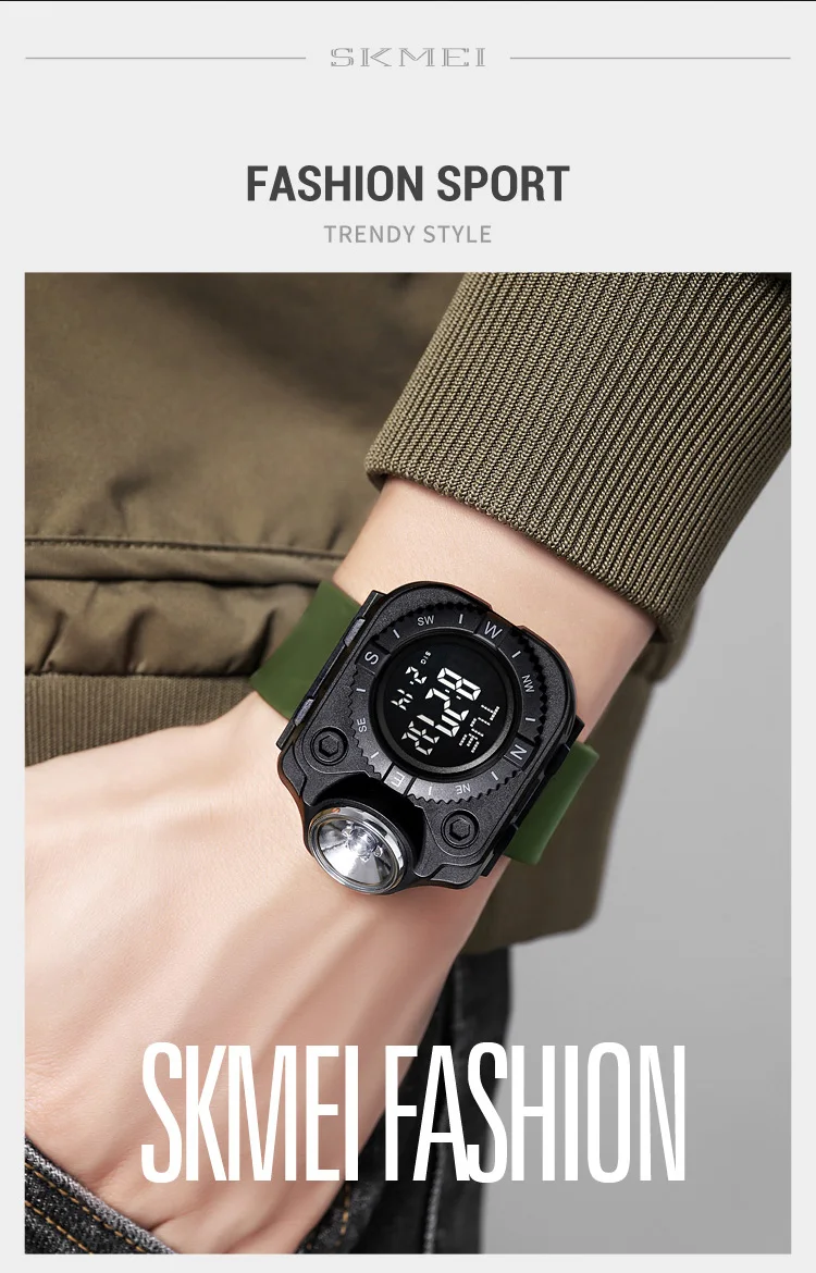 SKMEI Creative LED Flashlight Countdown Sport Watches Men Back Light Display Digital Wristwatch Waterproof Alarm Stopwatch Clock SKMEI Creative LED Flashlight Countdown Sport Watches Men Back Light Display Digital Wristwatch Waterproof Alarm Stopwatch Clock