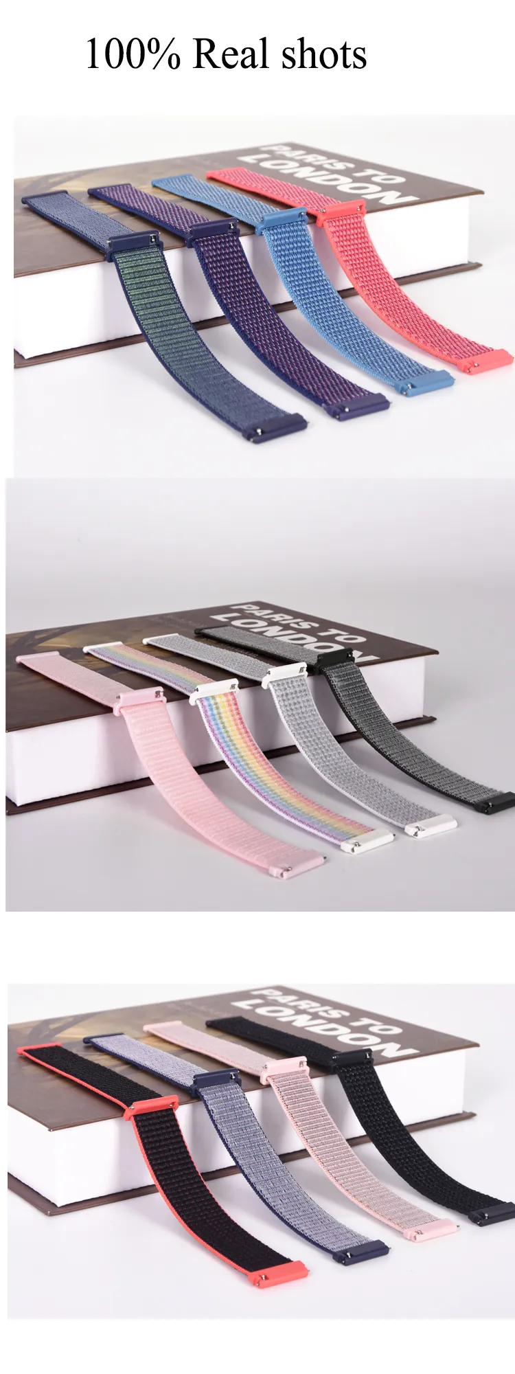 20mm/22mm Nylon Loop watch band For Amazfit GTS/2/2e/3/GTS2 Mini/GTR 3 pro/47mm/GTR2/2e/stratos 2/3 Bracelet Amazfit bip-u strap