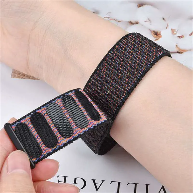 20mm/22mm Nylon Loop watch band For Amazfit GTS/2/2e/3/GTS2 Mini/GTR 3 pro/47mm/GTR2/2e/stratos 2/3 Bracelet Amazfit bip-u strap