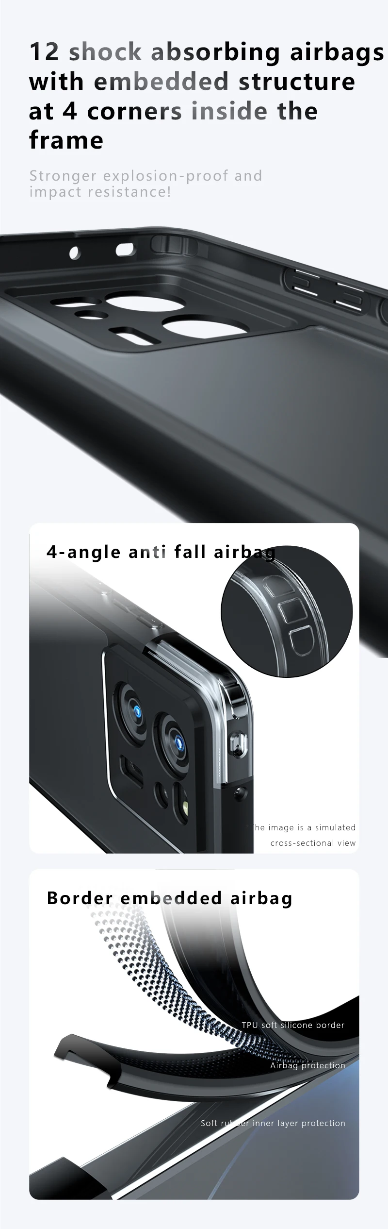 Protective Case for Xiaomi 13T Pro Shockproof Shell for Xiaomi 13T 5G Soft TPU Anti Drop Full Back Cover Case