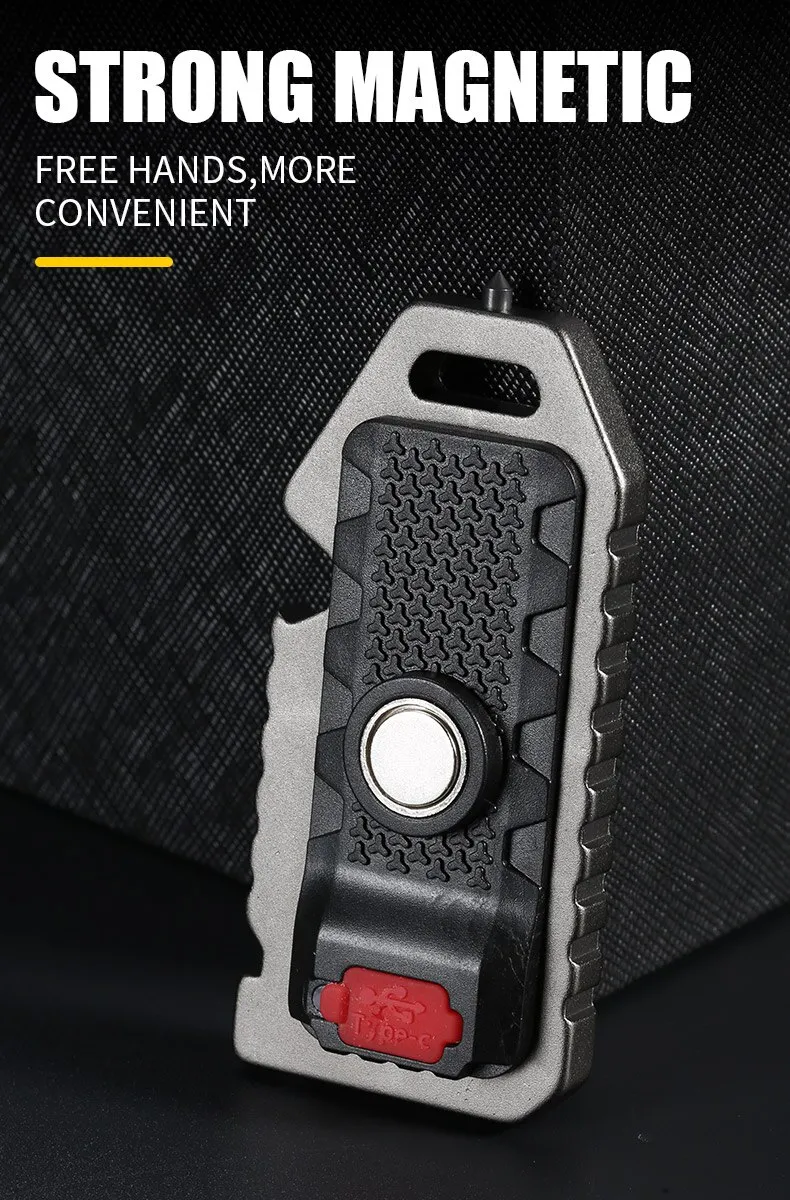 Keychain Flashlights Mini Led Light Selfdefense Whistle Multifunctional Portable Rechargeable 10W Built In Battery For Outdoor